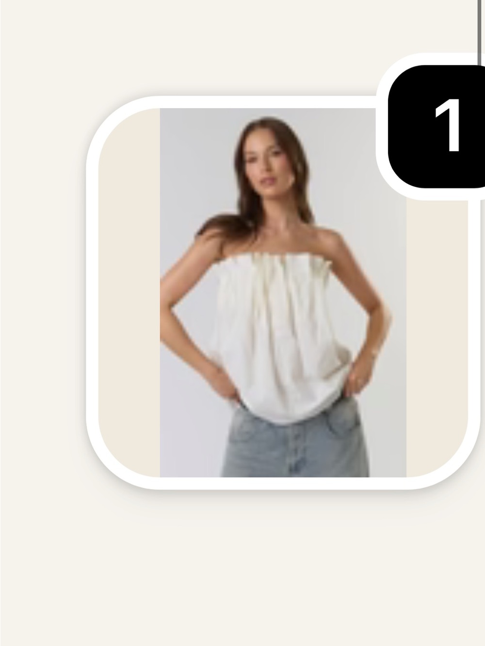 Ivory Strapless Ruched Tube Top